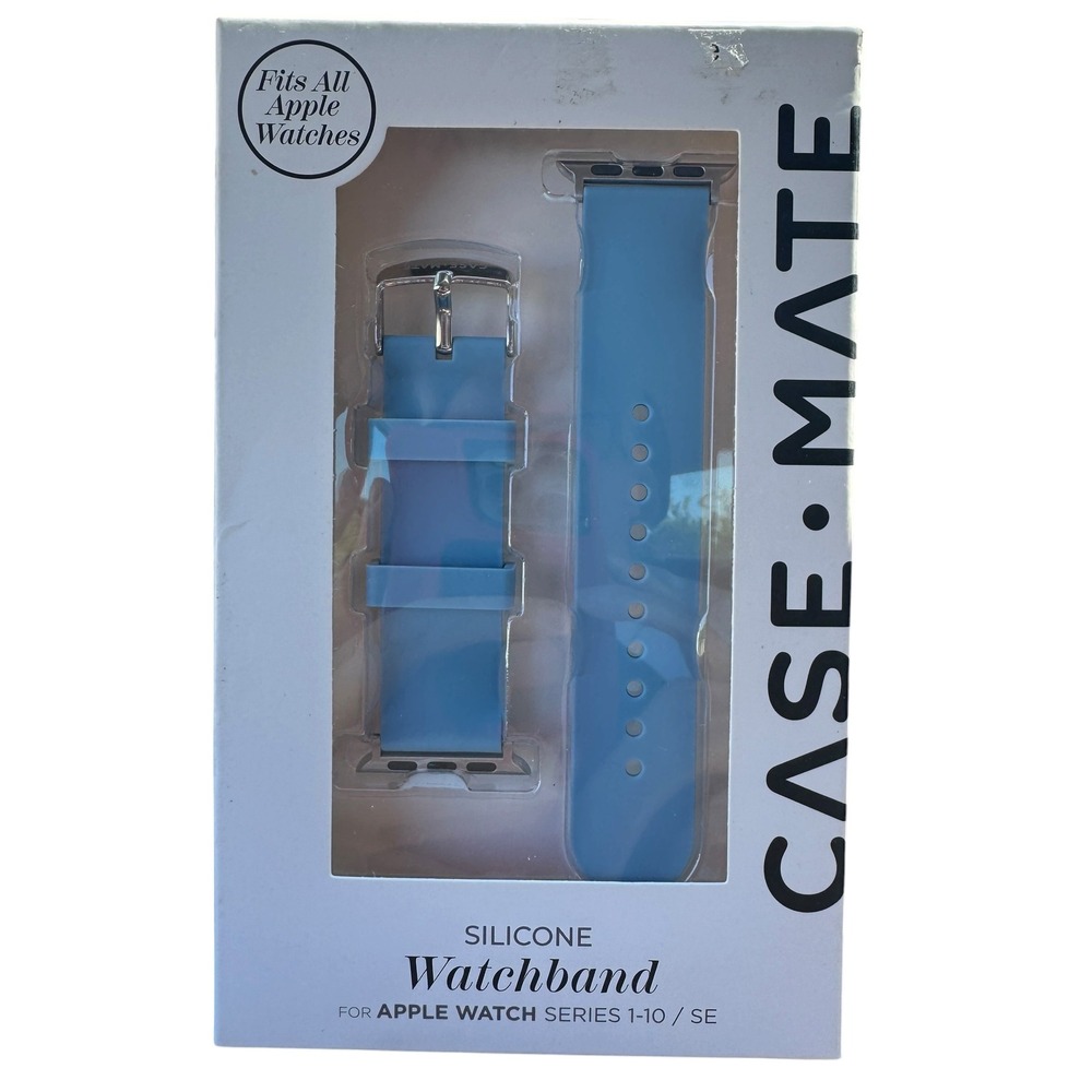 Case-Mate Silicone Watchband OS Blue Apple Watch Series 1-10/SE Compatible